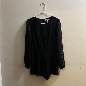 Forever 21 Black Long Sleeve Romper